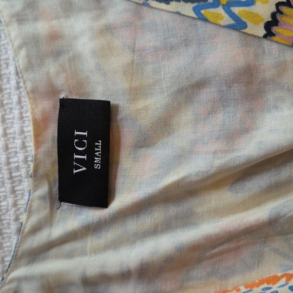 Vici Floral Maxi High- Low Dress in Blue and Yellow Floral Design With Tie - Picture 2 of 8